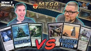 MTG Modern  Merfolk vs Eldrazi Tron  MTGO Masters  Week 2  Match 2 [upl. by Sunday701]