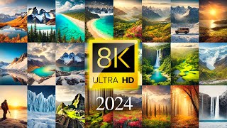 TOP 100 LANDSCAPES SCENES OF 2024 8K VIDEO ULTRA HD HDR 8K EARTH HDR [upl. by Chilcote]