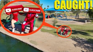 drone catches Subscribe Heads at the Park They were so mad [upl. by Alyled]