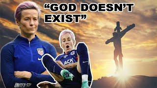 Megan Rapinoe gets DESTROYED for LAUGHING and saying God doesnt EXIST after tearing her Achilles [upl. by Yrred]