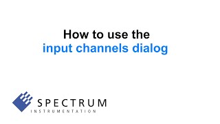 SBench 06  How to use the input channels dialog [upl. by Bertha]