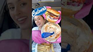 Burger ASMR Mukbang 🍟 asmr mukbang eating culvers pumpkin shortsfeed [upl. by Retse]