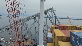 unified command prepare to move pieces of steel aboard the MV Dali [upl. by Erdah]