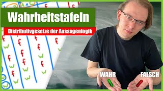 Distributivgesetze der Aussagenlogik  Beweis mit WahrheitstafelnWahrheitstabellen [upl. by Lewiss410]