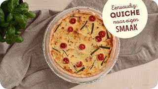 Recept Eenvoudige quiche naar eigen smaak [upl. by Gasper]