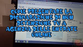 come compilare esenzione Canone Rai in due minuti dal sito dellagenzia delle entrate [upl. by Gillespie]