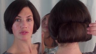 How to EASY authentic EDWARDIAN updo for MEDIUM LONG hair  Vintagious [upl. by Sordnaxela214]