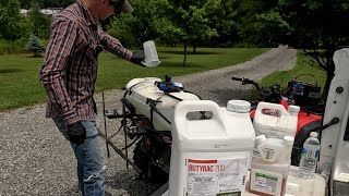 Spraying CLETHODIM and 24DB on Clover Plot [upl. by Wootan]