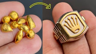 Make a gold ring for men  jewelry maker [upl. by Reiniar970]