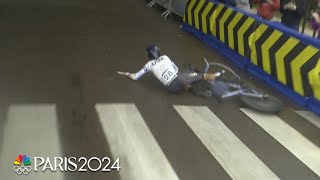 SLIP N SLIDE Rain wreaks havoc on womens cycling time trial  Paris Olympics  NBC Sports [upl. by Glinys]