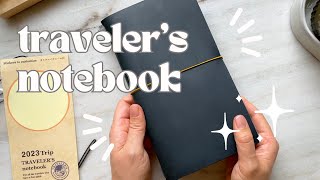 Setting up my Blue Travelers Notebook 📓  Regular Size  Unboxing  Set Up [upl. by Miguela]