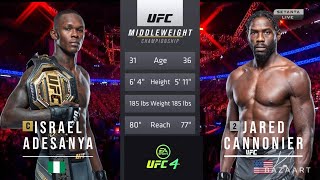 ISRAEL ADESANYA VS JARED CANNONIER FULL FIGHT UFC 276 [upl. by Refinnej750]