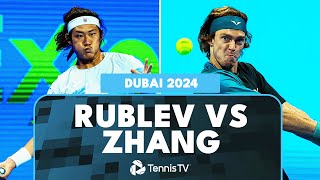 Andrey Rublev vs Zhizhen Zhang Match Highlights  Dubai 2024 [upl. by Ecissej]