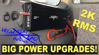 NEW 2K AMP 0 GAUGE WIRE amp BIG 3 UPGRADE IN THE JEEP  SKAR RP20001D  SKY HIGH CAR AUDIO [upl. by Odradlig]