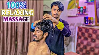 ASMR  100 RELAXING amp SLEEPING HEAD amp BACK MASSAGE  BY PAKISTANI YOUNG BARBER asmr asmrtherapy [upl. by Airun]