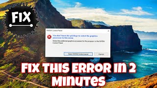 You Dont Have The Privilege To Select The Graphics Processor In This Menu  NVIDIA CONTROL PANEL [upl. by Huebner467]
