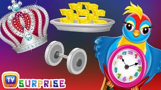 Surprise Eggs Nursery Rhymes Toys  Hickory Dickory Dock  Learn Colours  ChuChu TV [upl. by Aknahs]