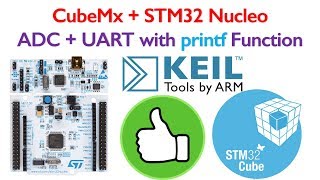 STM32 Nucleo Tutorial 5 ADC and UART printf coding in Keil [upl. by Grethel]