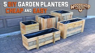 5 DIY Garden Planters  Cheap Easy Fast [upl. by Marfe]