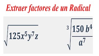 Extraer factores de un Radical  Ejercicio 2 [upl. by Niro715]