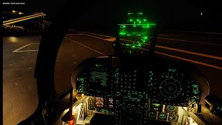 Night Catapult Launch of F18 on Aircraft Carrier  DCS [upl. by Nadual]