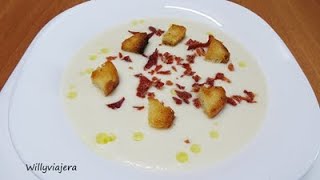 CREMA DE COLIFLOR👩‍🍳😋 CON CRUJIENTE DE JAMÓNSuave y deliciosa [upl. by Dreeda]