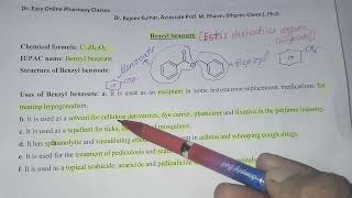 Benzyl benzoatestructure uses chemistry chemicalstructure iupac chemical formula pharmacy [upl. by Tollman890]