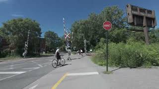 Balade a vélo Gouin et piste cyclable vers lOuest 219 MontréalQuébec 20240628 [upl. by Bailar141]