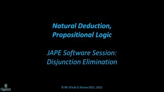 Logic13bDisjunctionElimination [upl. by Murat]