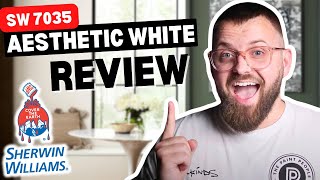 SherwinWilliams Aesthetic White Review for 2024 Crisp amp Clean Color [upl. by Sidky640]