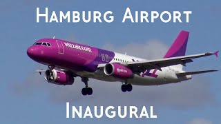 WIZZ AIR  Inaugural Landing and Takeoff at Hamburg Airport [upl. by Johppah]