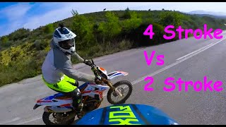 2 Stroke Vs 4 Stroke  Enduro  Mountains of Athens Part 3  Yamaha YZ 250 2 Stroke  Raw Exhaust [upl. by Shaper450]