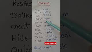 Synonymssame meaningenglishlearningyoutubeshort englishlanguagegrammarruleenglishtipssynonyms [upl. by Hepsibah]