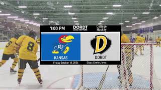 Dordt vs Kansas Hockey  October 18 2024 [upl. by Hillegass]