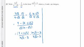 Simplifying Fractions with Surds  GCSE Higher [upl. by Tawsha]