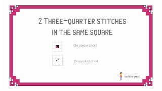 Learn to cross stitch 2x threequarter stitches in the same square [upl. by Dnalyar]