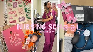 Nursing School Diaries 01 First Day of Nursing School Study Session NEW 🩺 Scrubs Tryon 🤍 [upl. by Anaerb]