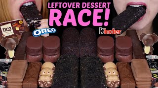 ASMR LEFTOVER DESSERT RACE TICO ICE CREAM BARS MILKY WAY OREO KINDER HAPPY HIPPO TWINKIES 먹방 [upl. by Llyrpa]