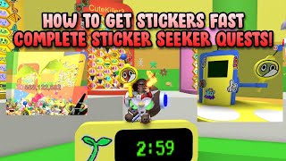 HOW TO GET STICKERS FAST  COMPLETE STICKER SEEKER QUESTS  Bee Swarm Simulator Roblox [upl. by Deming]