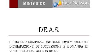 DEAS compilazione del nuovo modello telematico [upl. by Notneb]