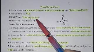 Tetrachloromethanecarbon tetrachloridestructure usesCCl4methane tetrachloridemethyl tetrachlo [upl. by Jaehne]