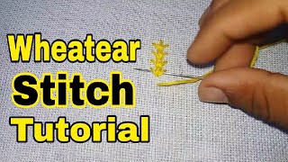 Hand Embroidery Wheatear Stitch Tutorial  Wheat stitch [upl. by Anerda]