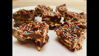 Rocky road recipe with Dutch stroopwafels and pretzels  New recipe [upl. by Biebel]