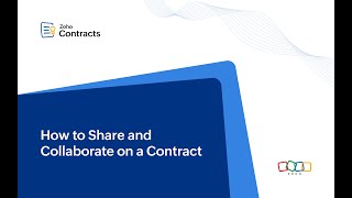 Zoho Contracts  How to Share and Collaborate on a Contract  Tutorial [upl. by Ettedranreb]