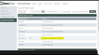 LMN Time  Help  Timesheet  Payroll Warnings [upl. by Leirud]