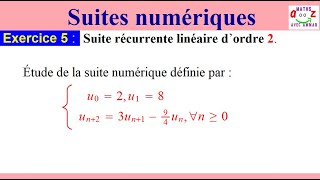 Suites numériques récurrentes doubles dordre 2 Exercice corrigé [upl. by Lladnew949]