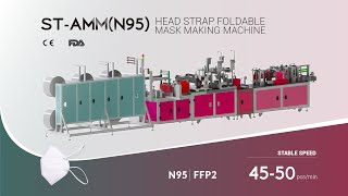 Suntech 2021 N95 FFP2 Head Strap Foldable Mask Machine Manufacturer [upl. by Htaeh]