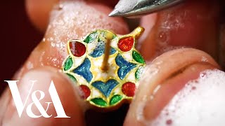 How was it made Making and enamelling an earring  VampA [upl. by Haeli]