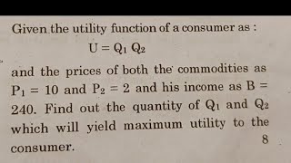 consumers utility maximization problem constrained optimisation utility function budget constraint [upl. by Bedell]