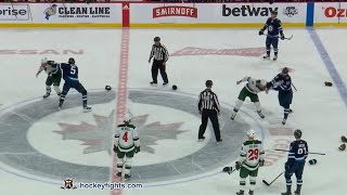 Marcus Foligno vs Adam Lowry and Jordan Greenway vs Brenden Dillon Feb 8 2022 [upl. by Mcmullan]